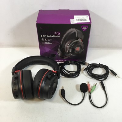 EKSA E900 Pro Black 7.1 Surround Sound 2-In-1 Over The Ear Gaming Headphones