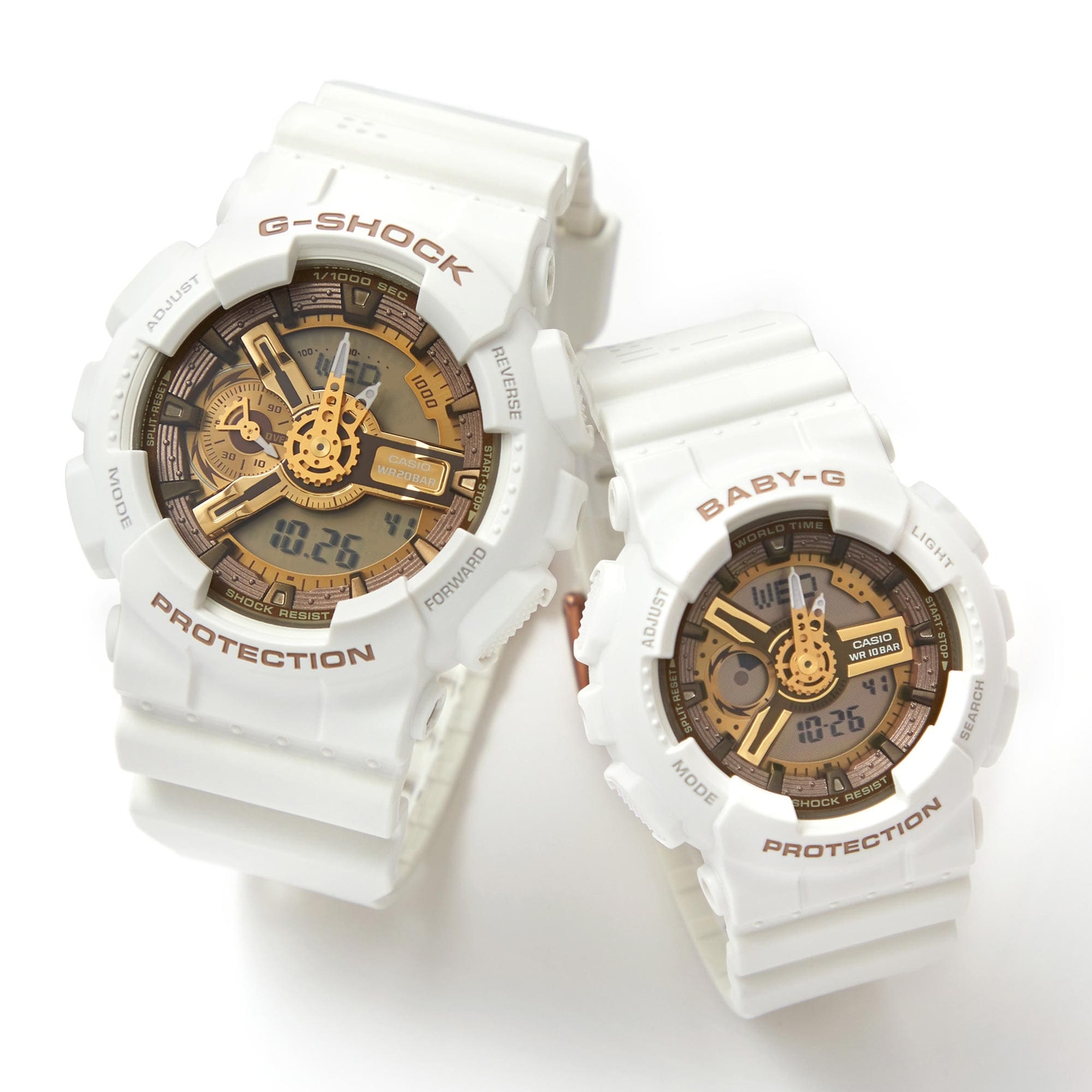 Pre-owned Casio Presents Lover's Collection 2022 Limited Lov-22a-7ajr White Pair Watch
