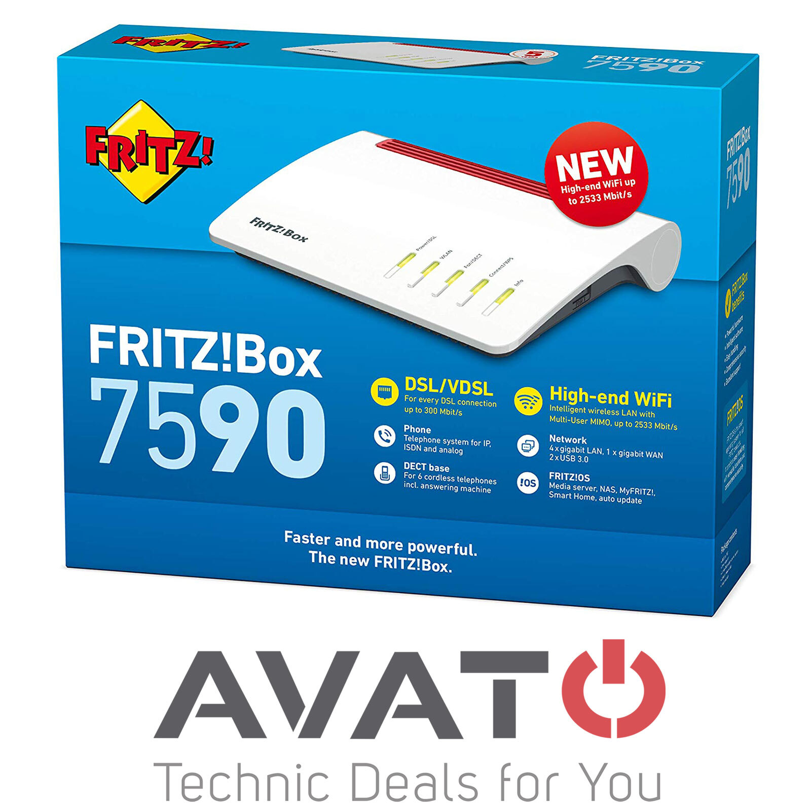 AVM FRITZBox 7590 VDSL DSL Supervectoring Gigabit Modem MESH WLAN MU-MIMO *TOP*