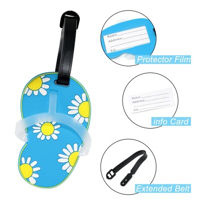 Honbay 3PCS Personalized Flip-Flops Luggage Tags Summer Beach Luggage Tags Tr...