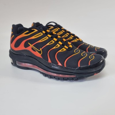 Nike Air Max 97 Plus Black Shock Orange Retro Sneakers Shoes Men s 7 US 6UK