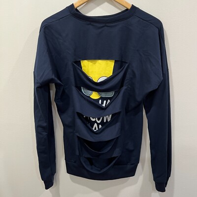 Simspons Cutout Long Sleeve Shirt Navy Blue Size S