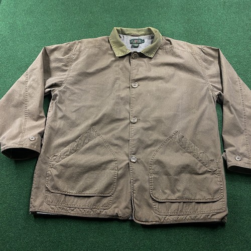 Vintage J.CREW Jacket Mens L Brown 90S Oarsman Corduroy Plaid