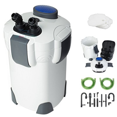 Aquarium 3-Stage External Canister Filter 265 Gph For Fresh/Salt Water 75 Gal