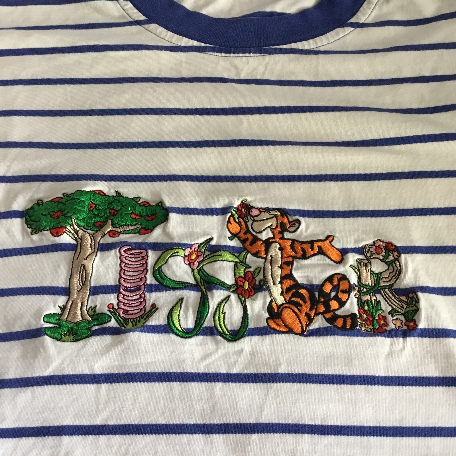 Vintage 90s Tigger Disney Embroidered Name Spelled Out T Vintage 90s Tigger Disney Embroidered Name Spelled Out T