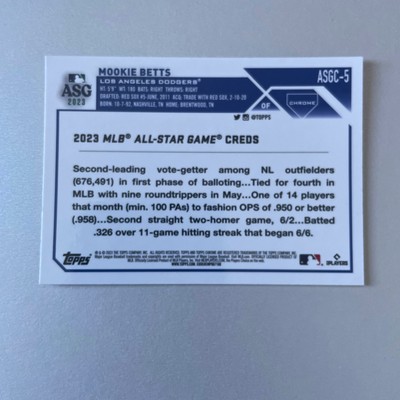 2023 Topps Chrome Update Baseball #ASGC-5 Mookie Betts All-Star Game