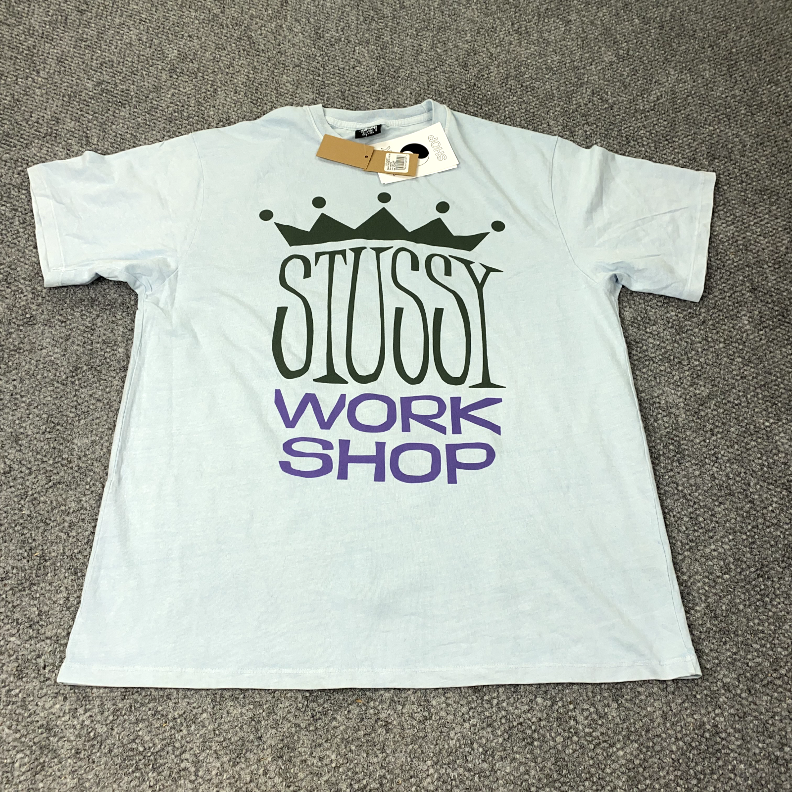 関税込★Stussy★Stussy x Our Legacy King Size Pigment Dyed T Stussy X Our Legacy King Size Tee Mens XL Blue Pigment Dyed