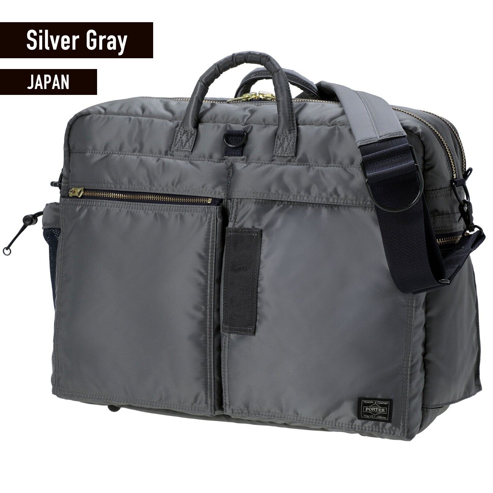 PORTER PX TANKER TANK BAG Silver Gray Briefcase 2way Hand PORTER PX TANKER TANK BAG Silver Gray Briefcase 2way Hand