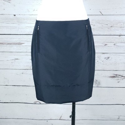 Weekend by MaxMara Black Quilted Mini Skirt w/ Pockets Women s Size 8