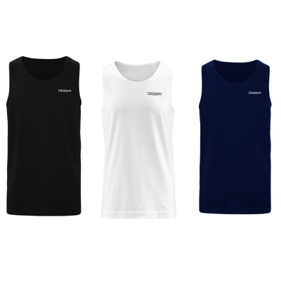 Set 3 Pezzi Canotta Uomo Kappa Canottiera 100% Cotone Kit Maglia Shirt Casual