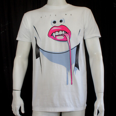 Exhibit A Gallery Black Veil Brides Andy Bite Me Vampire Lips T-Shirt S NEW