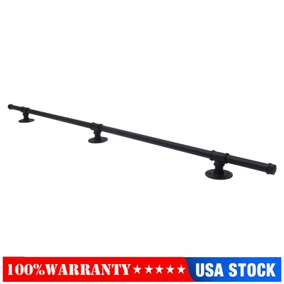 5 FT Iron Handrail for Steps Stair Railing Hand Rail Kit Black Outdoor Indoor