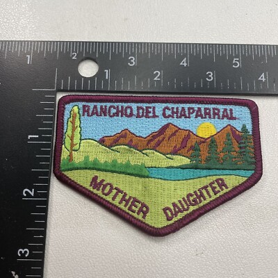 c 1990s Girl Scout Mountain View RANCHO DEL CHAPARRAL Mother Daughter Patch P007