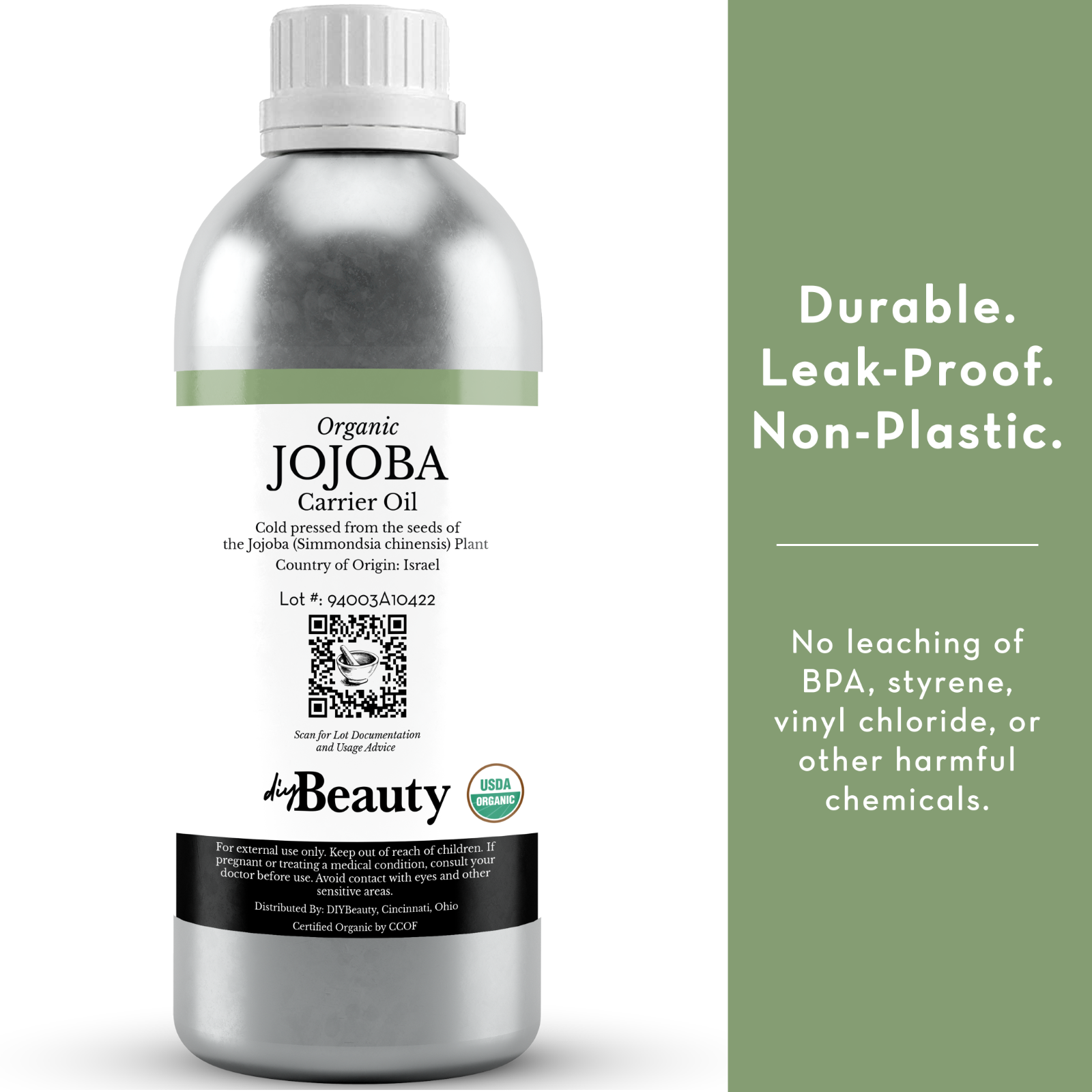 Bulk Jojoba Oil - Large Wholesale Size - Organic, Golden, 100% Pure & Undrefined