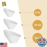 R-kay 6 Pack Angled White Serving Bowls - Small Plastic bowls 6 oz - Premium Plastic Serving Bowls Heavy Duty For Weddings Catering, parties, And All Occasions (White, Small)
