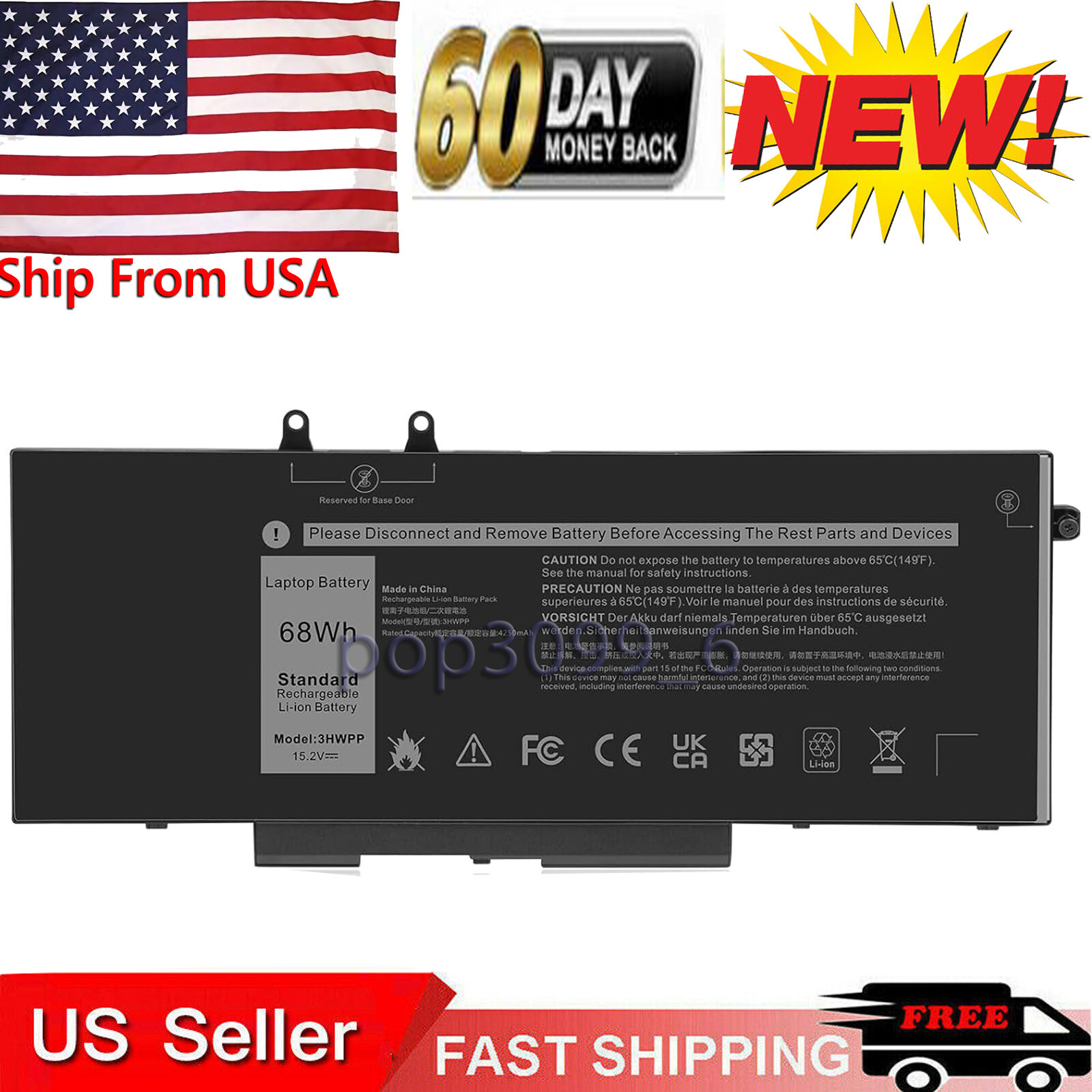 Battery for Inspiron 7706 2-in-1 Inspiron 17 7500/7506 2-in