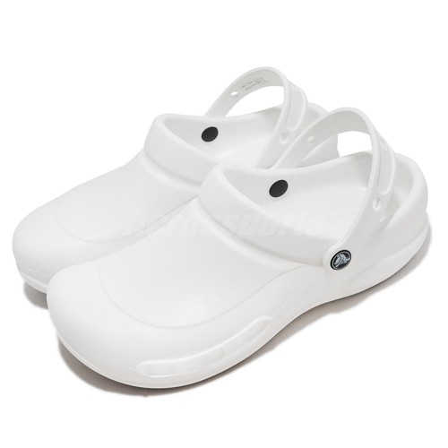 

Crocs Bistro White Black Мужские сандалии унисекс без шнурков Обувь для шеф-повара 10075-100, Белый, Bistro