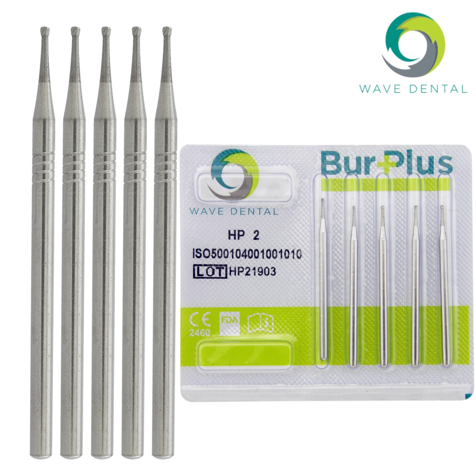 Wave Dental Carbide Bur Round HP 1 2 3 4 5 6 8 10 44.5mm Long Straight Low Speed