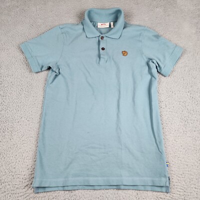 Fjallraven Shirt Mens Small Blue Ovik Polo Outdoors Hiking Casual Short Sleeve