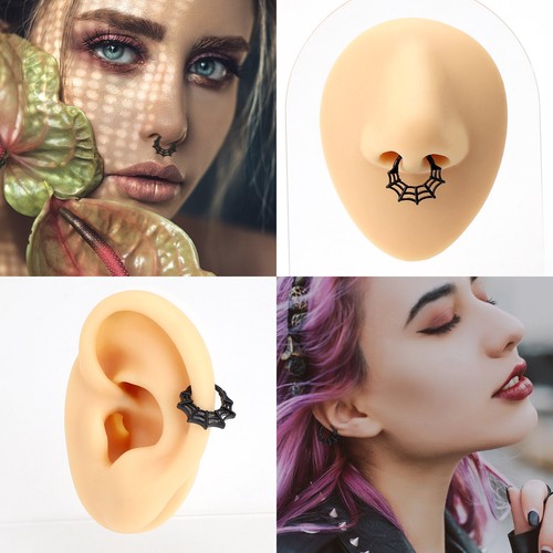 1x Surgical Steel Nose Rings Hoop Hinged Septum Clicker Earrings Piercing 16G