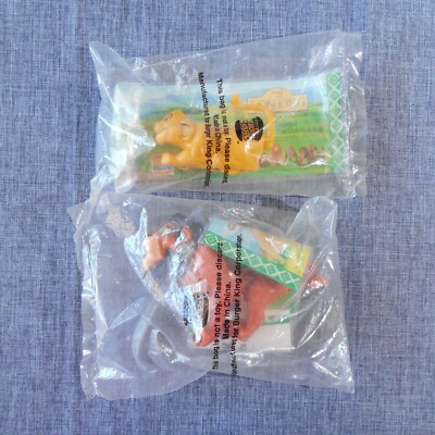 1994 SEALED The Lion King Burger King Kids Meal Toys SIMBA & SCAR Disney Vintage