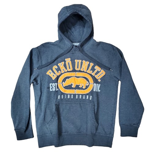 Vintage ECKO UNLTD Sweater Adult Large Gray Logo Spell Out Hoodie