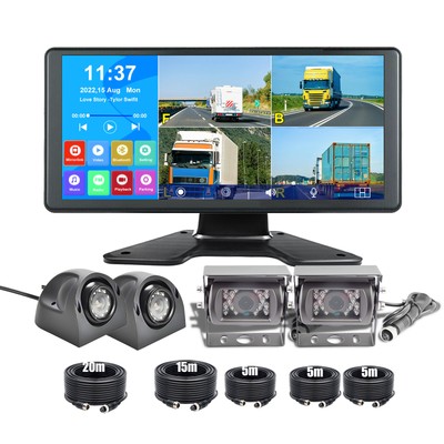 10.36'' Touchable Monitor DVR 1080P Backup camera w/ Mirrorlink FM Transmitter