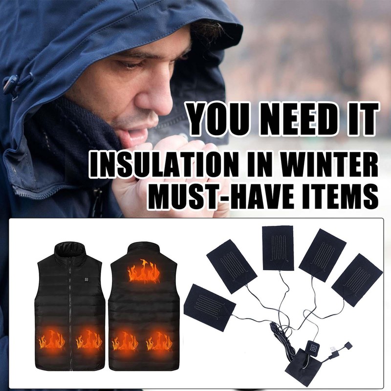 5-in-1 Electric Vest Heater Cloth Jacket USB Thermal Warm Bo