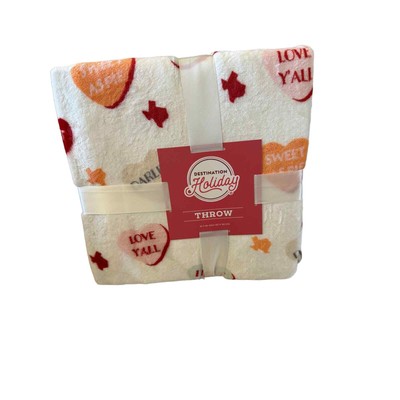 HEB Destination Holiday Valentines Conversation Hearts Texas Throw