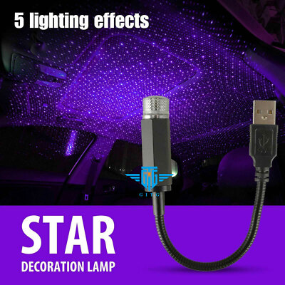 USB Car Interior Roof LED Star Light Atmosphere Starry Sky Night Projector Lamp