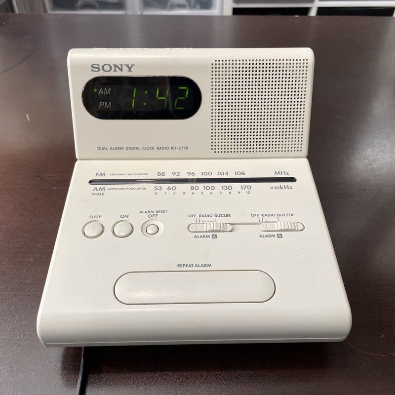 Retro 80’s Sony ICF-C770 Clock Radio Dial Alarm Tilt Display - WORKS
