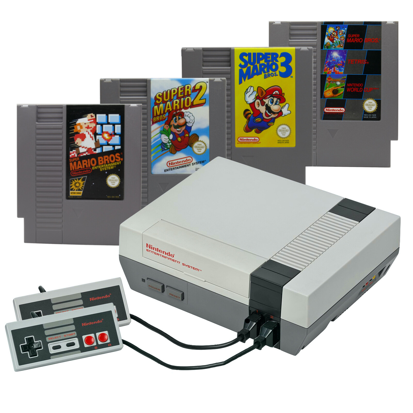 NES / Nintendo Entertainment System Konsole + ORIGINAL Controller, Kabel & Spiel