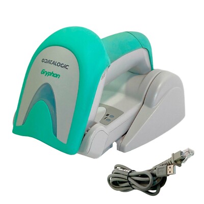 Datalogic Gryphon GBT4400 2D Wireless Bluetooth Barcode Scanner w/Cradle TESTED