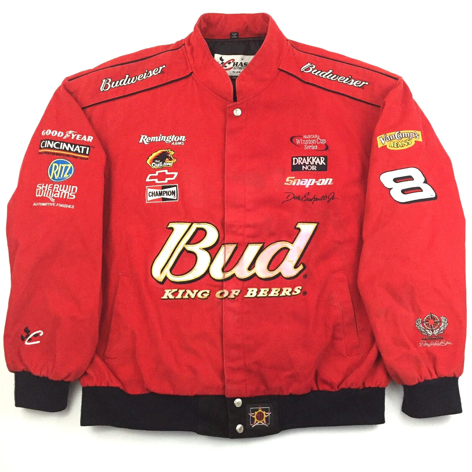 Dale Earnhardt Jr Bud King Beers Jacket Coat #8 Nascar Dale Earnhardt Jr Bud King Beers Jacket Coat #8 Nascar