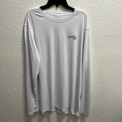 Reel Life Men s White Sun And Water Long Sleeve UV Shirt. Size L- Free Shipping