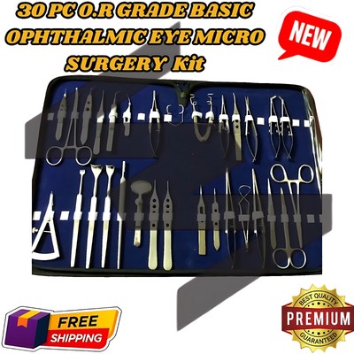 O.R GRADE BASIC OPHTHALMIC EYE MICRO SURGERY SURGICAL INSTRUMENTS SET KIT 30 PCs