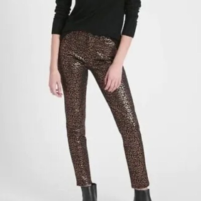 NWT Banana Republic Mid-Rise Skinny Stretch Leopard Ankle Pant / Jean