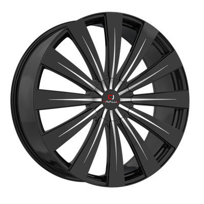 22'' Cavallo CLV-49 Gloss Black & Machined Wheel 22x8.5 5x4.5 5x120 38mm Rim