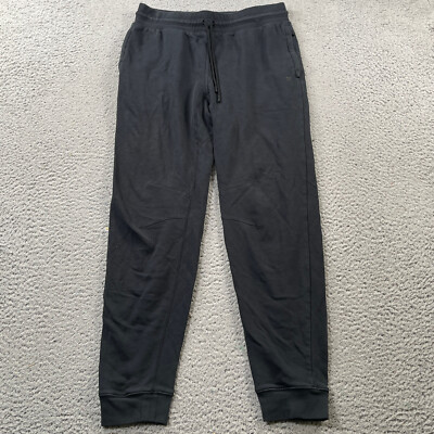 Fabletics Sweatpants Mens Large Black Pockets Athleisure Fleece Joggers Tapered