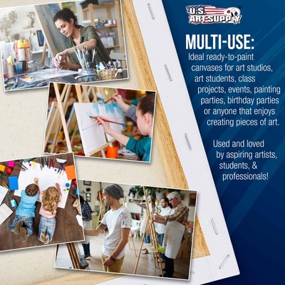 6 Pack of US Art Supply 24" x 36" Acrylic Primed Cotton Stretched Canvas