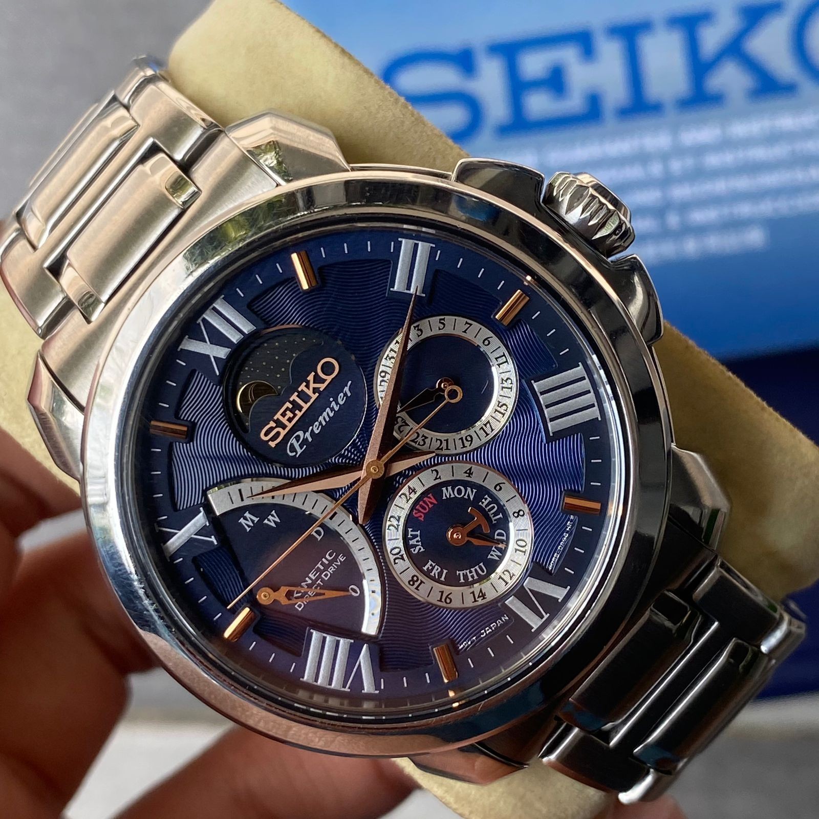 imu7171。 プルミエ　 キネティック　SRX017P1 Seiko Premier Blue Men's Watch - SRX017P1 for sale online | eBay