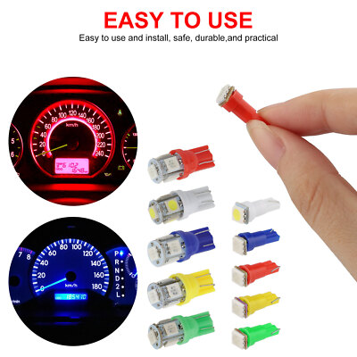 70PCS T5 T10 5050-SMD LED Speedometer Instrument Gauge Cluster Dash Light Bulbs