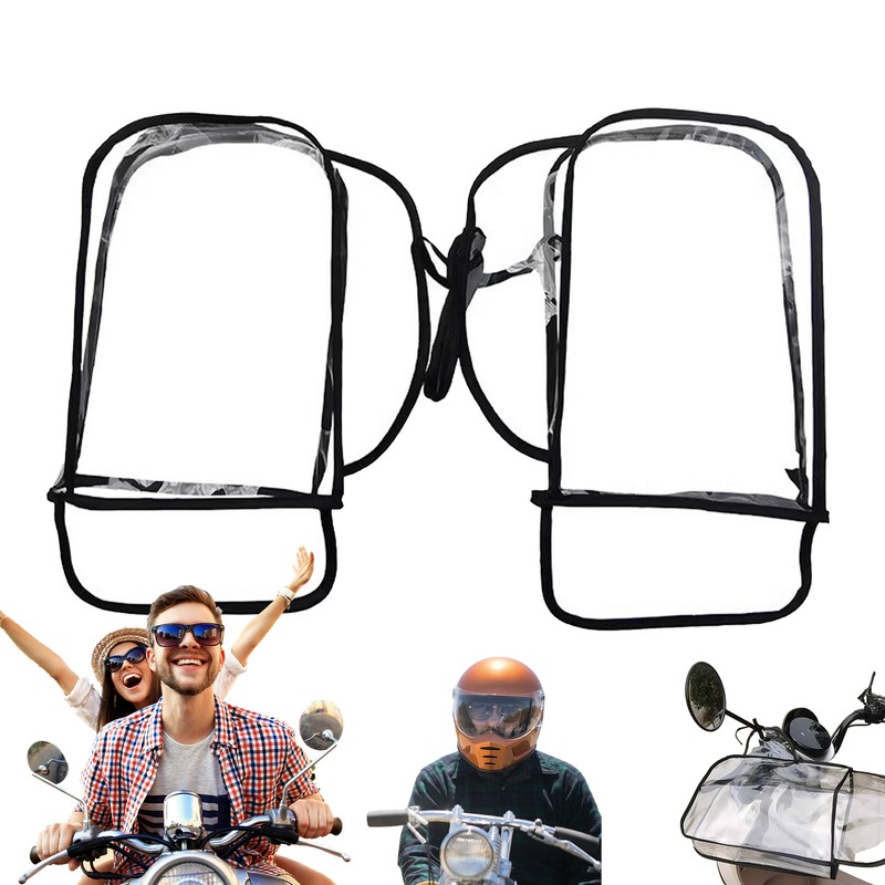 1 Pair Handlebar Rain Cover Ebike Transport Protection Transparent Windproof