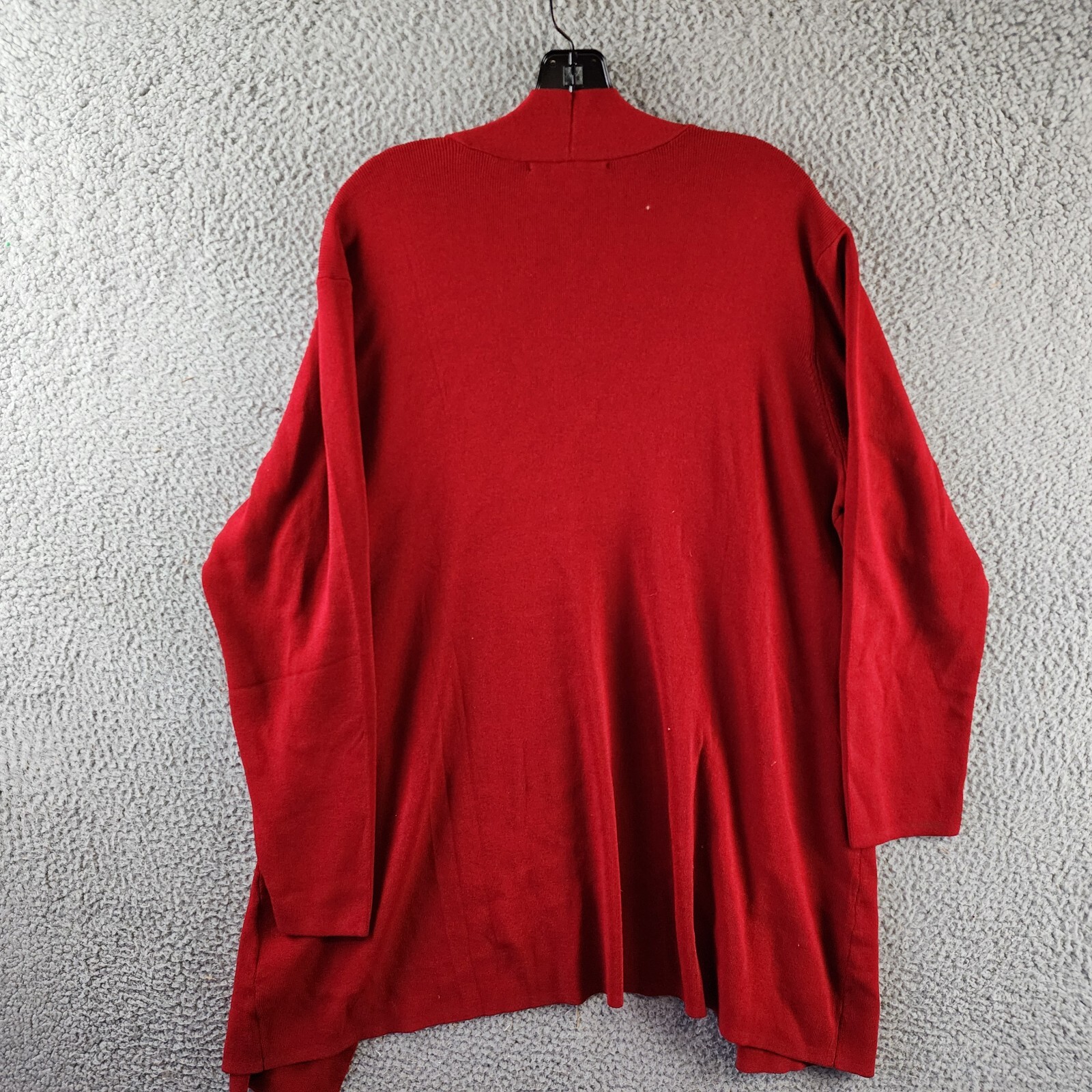 Kasper Plus Open-Front Long-Sleeve Sweater Women's 2X Crimson Collarless - Picture 5 of 14