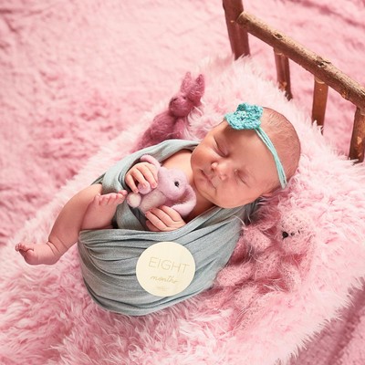 7Pcs Baby Monthly Milestone Marker Discs Baby Monthly Cards Reversible Photo ...
