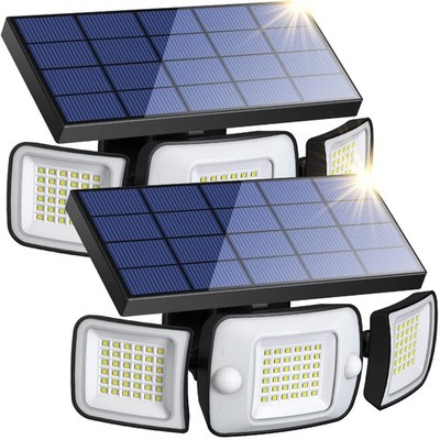 Solarleuchte Intelamp Solarleuchte hohe Helligkeit 1200lm regulierbar 2 Stück