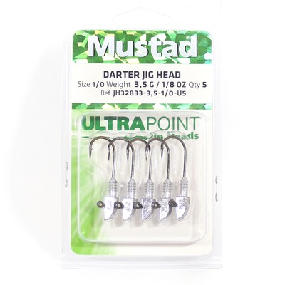 Mustad Jig Head Darter 3.5 Grams 5 Pcs per pack Size 1/0 (2845)