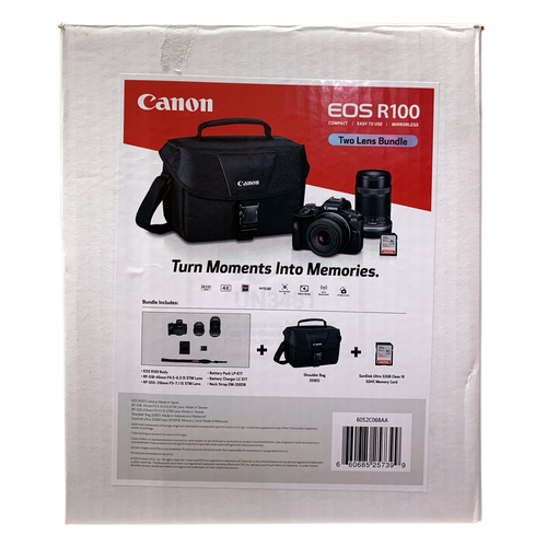 Canon EOS R100 Camera with RF-S 18-45mm, RF-S 55-210mm, Carry Case, *No SD Card