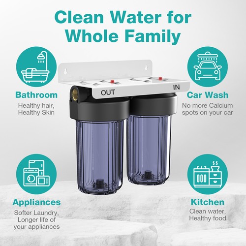 Big Blue Whole House Water Filter System City/Well Water Filtration 100000 Gal