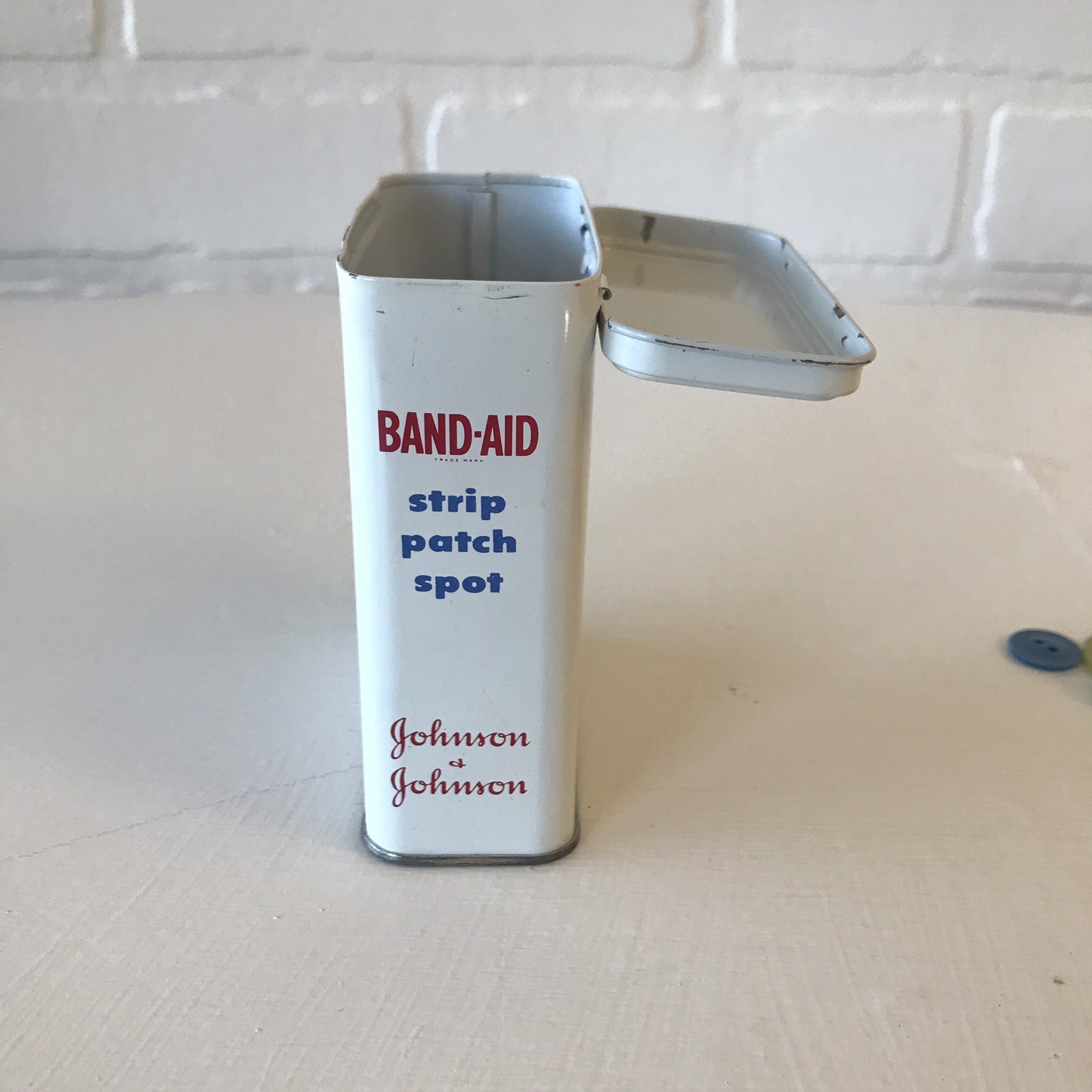 Small Lot of Buttons with Vintage Band-Aid Tin